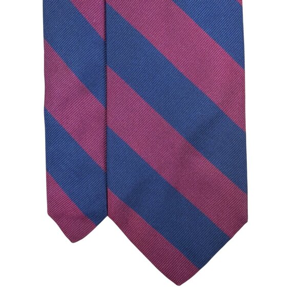Vintage Brooks Brothers Men’s Burgundy & Navy Striped Silk Tie Made In USA - Picture 3 of 7